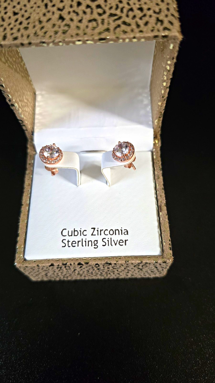 Nanette Lepore 925 Sterling Silver Round Halo CZ Stud Earrings Butterfly w/ Box
